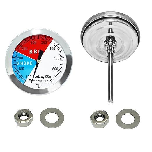 2 Inch BBQ Thermometer Gauge - 2 Pcs Charcoal Pit Smoker Temp Gauge - Replacement for Smoker Grill Wood Charcoal Pit, Temp Thermometer