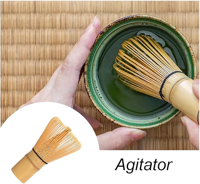 Matcha Whisk 100 Prong Natural Bamboo Tea Powder Whisk Semi Handmade Chasen for Making and Stirring Matcha Golden Bamboo Matcha Green Tea Whisk (2)