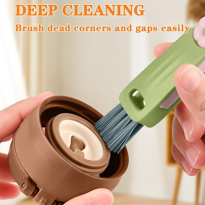 Wanme 3 in 1 Cup Lid Gap Cleaning Brush Set, Multifunctional Bottle Cleaning Brush, Cup Lid Gap Cleaner, Home Kitchen Crevice Brush Tools - Image 7