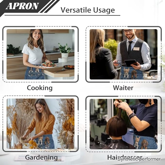 Waist Apron with 3 Pockets Waterproof 13 Inch Short Half Waist Aprons Women Men Server Aprons Waitress Waiter Apron - Image 5