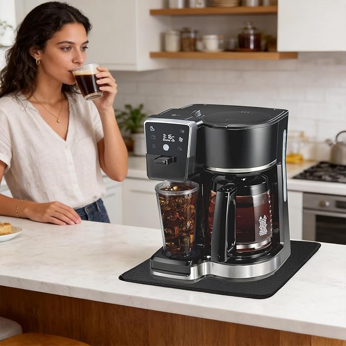 Sliding Pad for Hamilton Beach 2-Way 12 Cup Programmable Drip Hot and Iced Coffee Maker (11.5"×10.2")- Smooth Glide with Anti-Slip Base - Perfect Accessories Fit for Hamilton Beach Coffee Maker