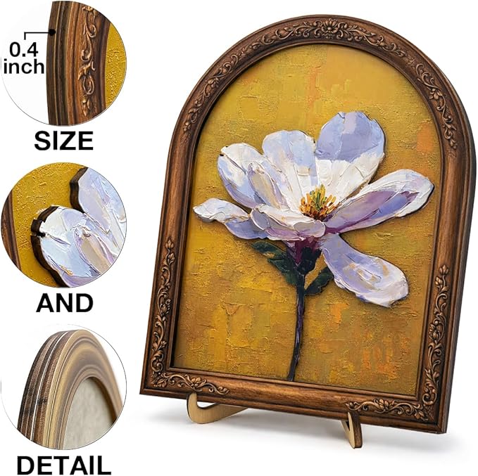 Vintage Single Flower Wall Art Sign for Bathroom Decor, Cottagecore Botanical Wall Decor, 8x10 Inch