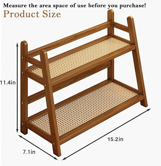 Coffee Station Organizer, Mug Holder Countertop, Kitchen Counter Shelf for Tea Coffee Bar Accessories, Matcha Stand, Cup Display, Condiment Storage Rack, 2 Tier, Brown - Image 3