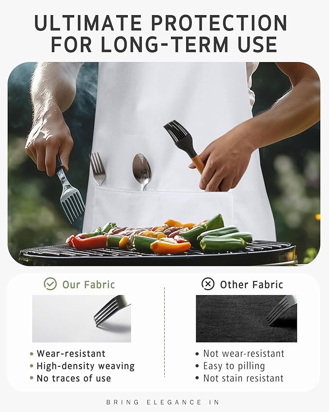 Syntus Chef Apron for Men Women Kitchen Cooking Apron with Pockets, Adjustable Bib Aprons Stain Resistant
