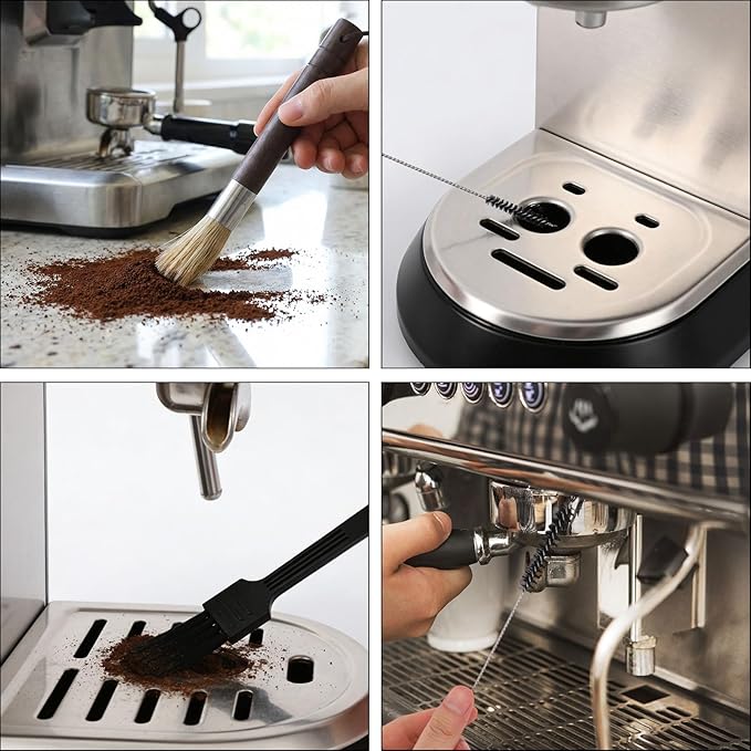13pcs Coffee Grinder Cleaning Brush Set, Multifunctional Espresso Machine Cleaning Brushes with Long Handle Design Suitable for Coffee Machine Bottle Teapot Nozzle