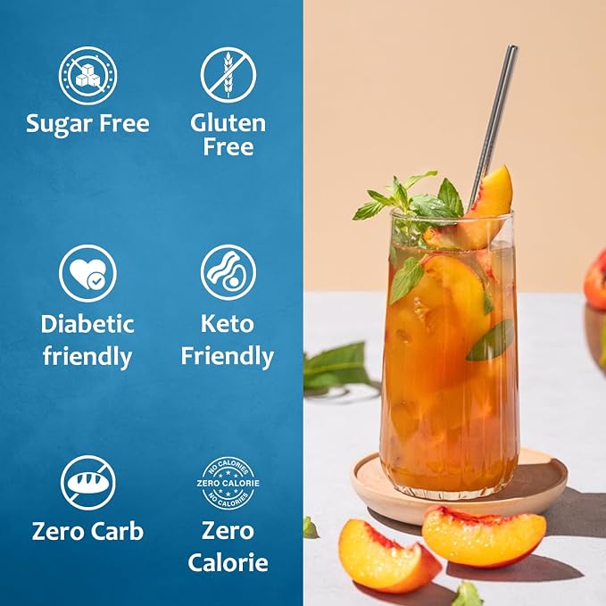 Syruvia Sugar-Free Peach Syrup, Flavored Syrup for Drinks, Cocktails, Lemonades, Iced Teas, and Desserts – 25.4 fl oz, With Pump - Image 4