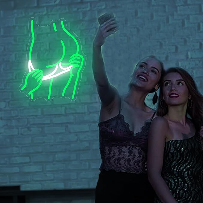 Lady Body Neon Signs for Wall Decor Woman Body LED Light Sign Lady Bathroom Light Up Sign for Girls Room Decor Green Neon Signs for Bedroom Bathroom Party Preppy Wall Art Size 13.8 * 11in(GLND357)