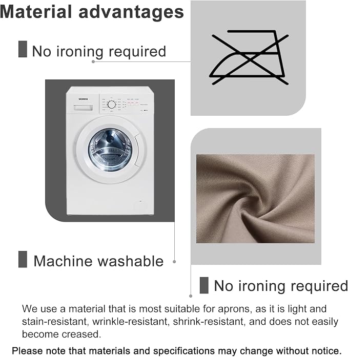 BIGHAS H Back Style Apron with Pocket for Women, Men Adjustable Large Size Comfortable, Kitchen, Home, Cooking 12 Colors - Image 5