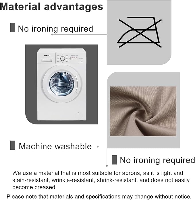 BIGHAS H Back Style Apron with Pocket for Women, Men Adjustable Large Size Comfortable, Kitchen, Home, Cooking 12 Colors - Image 5