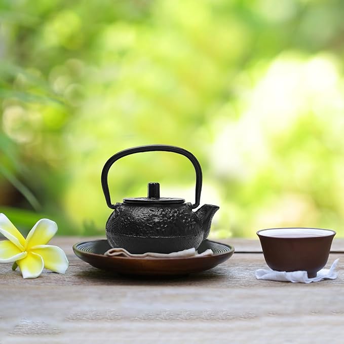 50ml(1.7oz) Mini Cast Iron Teapot, Imitation Japanese Kettle with Copper Handle and Bamboo Root Beam, Perfect for Home Tea and Coffee Serveware Decoration - Mini size only – fits in your palm