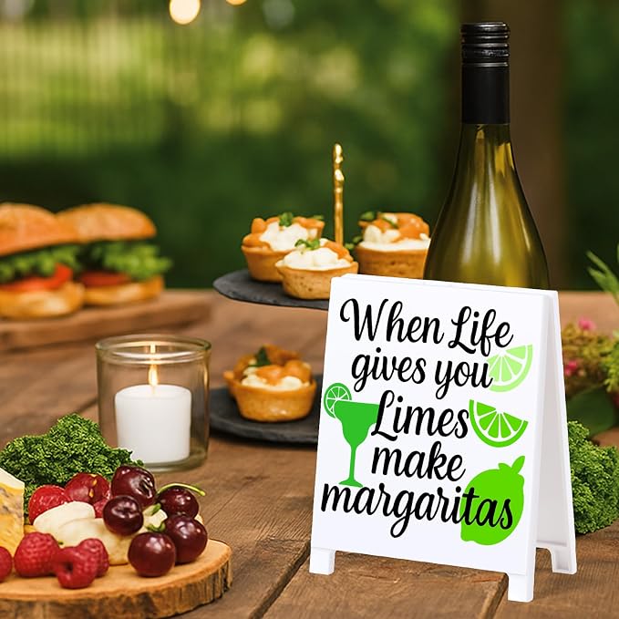 When Life Gives You Limes Make Margaritas Bar Decor Sign Funny Coffee Bar Accessories Plaque for Home Pub Lounge Man Cave Party Decoration for New Couples Drink Lovers & Bartenders Christmas Gifts - Image 3
