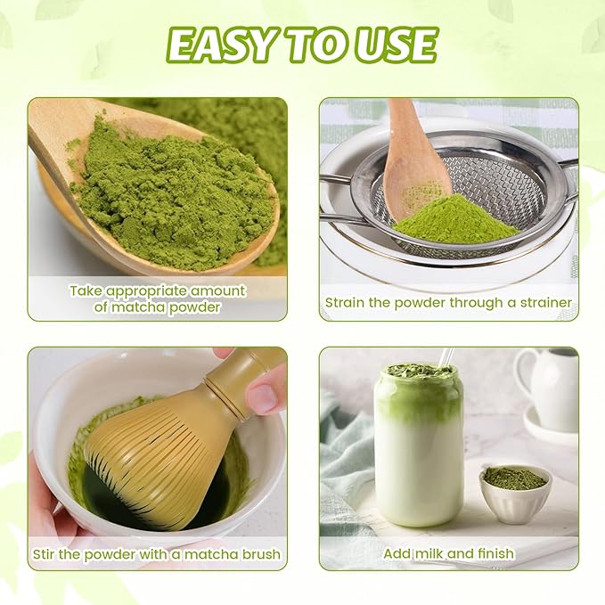 3PCS Resin Matcha Whisk Set, Easy-To-Clean Bamboo Macha Tools for Perfect Stirring, Suitable for Making Ceremonial-Grade Matcha, Tea Accessories for Tea Lovers for Christmas, Birthdays