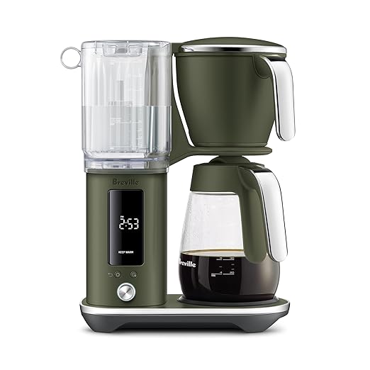 Breville Luxe Drip Coffee Machine BDC415OLT, Olive Tapenade, Glass Carafe