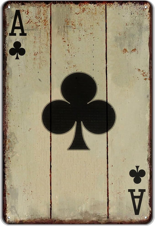 Vintage Poker Wall Decor Metal Sign Retro tin Sign Wall Decorative Signs for Man Cave Home Cafe Pub bar Shop 12x8 Inch Club Ac by TREEPERI