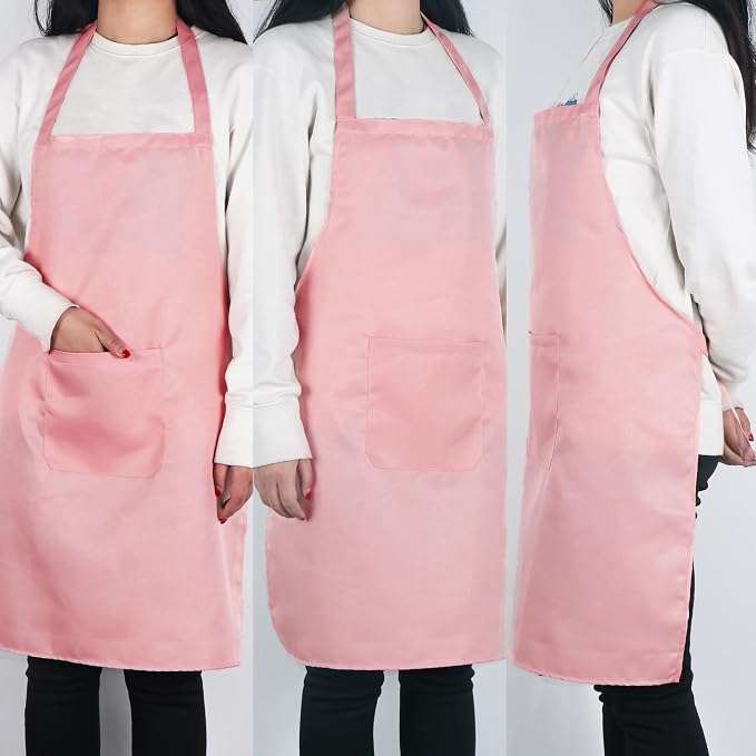 Bib Aprons- Mixed Color Apron with Pockets, for Kitchen Cooking Restaurant BBQ Painting Crafting - Image 8
