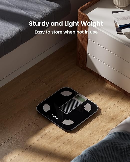 RENPHO Smart Scale for Body Weight, FSA&HSA Eligible, Digital Bathroom Scale BMI Weighing Bluetooth Body Fat Scale, Body Composition Monitor Health Analyzer with Smartphone App, 400 lbs - Elis Solar 1