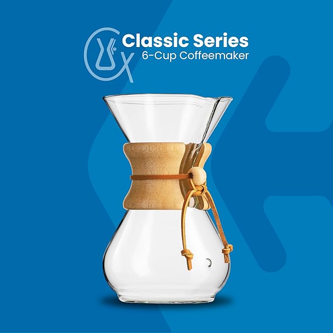 CHEMEX Bundle - 6-Cup Classic Series - 100 ct Square Filters - Exclusive Packaging