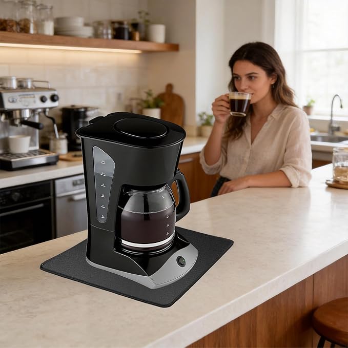 Sliding Mad for Mr Coffee 12 Cup Coffee Maker(SK13-RB) - Absorbent & Anti-Slip Base (13.78"×13.78") - Smooth Glide Accessory Fit for Mr Coffee 12 Cup Drip Coffee Maker, Machines & Pour Over Brewers