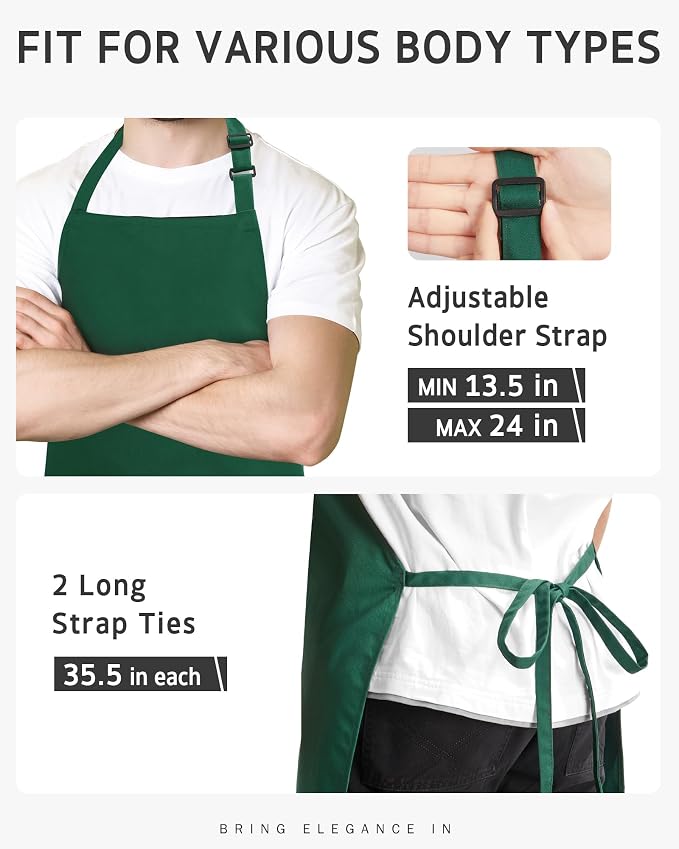 Syntus Chef Apron for Men Women with Pockets, Thick Grilling BBQ Apron | Machine Washable, Thick & Soft, Full Coverage, Adjustable Strap, Long Ties, 2 Pockets, Multi-Purpose, BBQ, Gift - Image 4