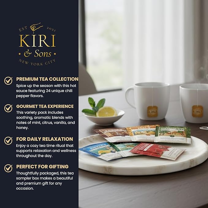 Exotic Teas of the World Gift Set – 90 Count International Tea Bags Variety Pack | Global Sampler Box Featuring England, France, Italy, Morocco, Greece & China | Gourmet Assorted Gift Travel Lovers