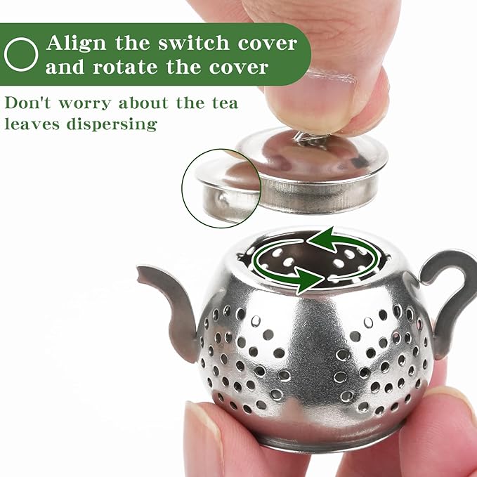 CEYAZYE 12PCS Tea Infuser, Stainless Steel Tea Ball Strainer, Loose Leaf Tea Steeper, Fine Mesh Teapot Interval Diffuser, Extended Chain Hook and Drip Tray for Brewing Tea Herbs Condiments & Spices