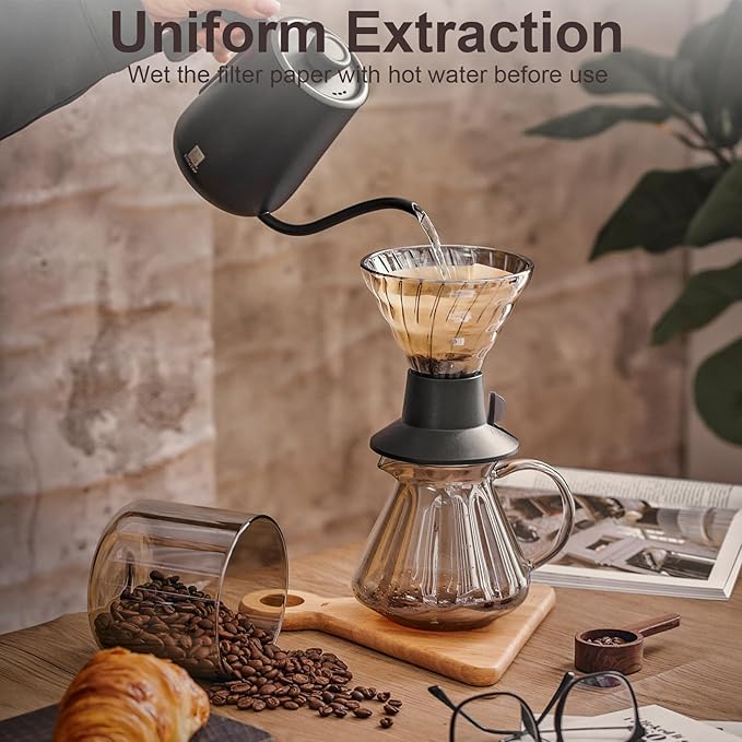Coffee Filters #4, Unbleached Natural Coffee Filters 8-12 Cup, Disposable Coffee Filters, 4 Cone Paper Compatible with Ninja Coffee Maker, Pour Over and Drip Coffee Maker, 100 Count