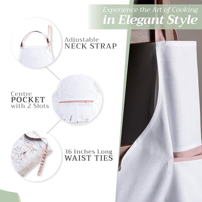 Maison d' Hermine 100% Cotton Apron for women with Pocket Kitchen Chef Apron for Men Cooking Mothers Day Gifts - Image 6