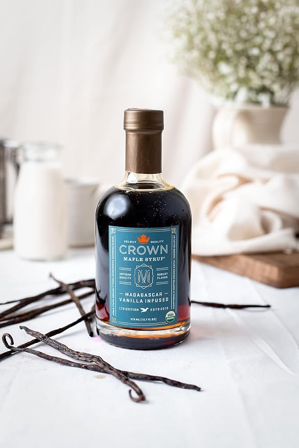 Crown Maple Certified Organic Madagascar Vanilla Infused Maple Syrup, Pure, Gluten Free, No Preservatives, Non-GMO Pairs well with Pancakes, Coffee, Cocktails & Brunch, 25 Fl Oz (Pack of 1 - Image 7