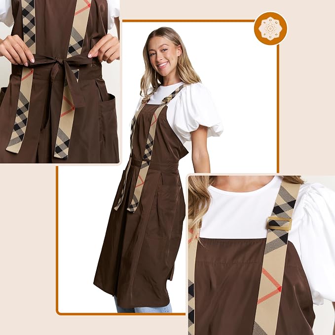 Premium Apron for Nail Techs, Hairstylists, Artists - 360 Full Coverage with Elastic Straps and 2 deep pockets - Image 4