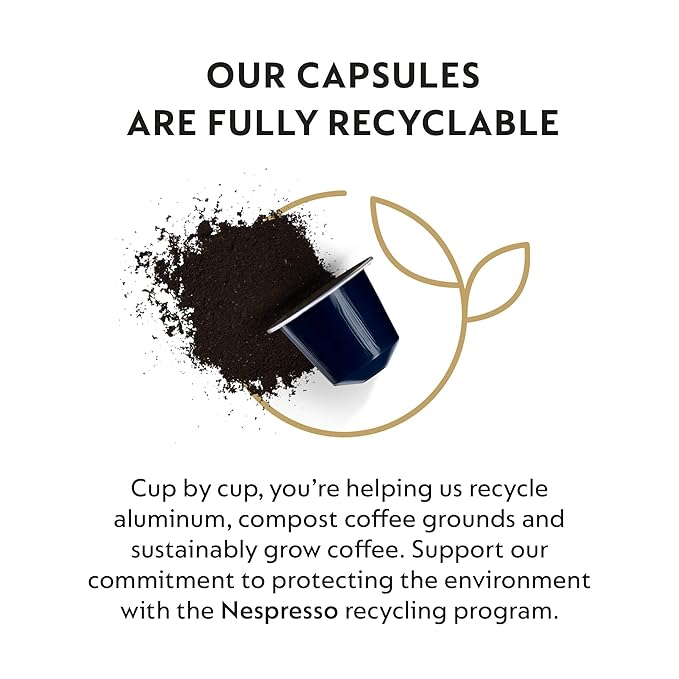 Nespresso Capsules Original Line, Kazaar Intenso, Dark Roast Coffee, 50 Count Coffee Pods