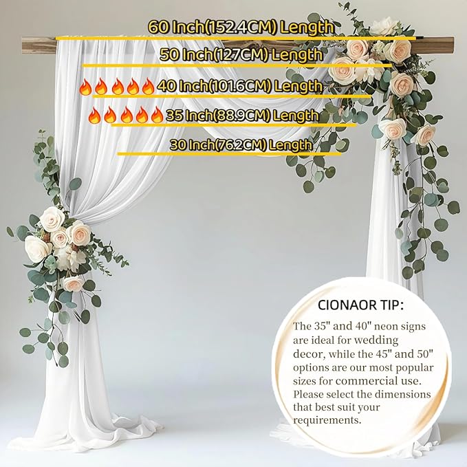 CIONAOR Custom Neon Sign - Personalized LED Name Sign for 2026 Modern Organic Wedding Backdrop, Surname Last Name Sign for Reception & Ceremony, Dimmable Light Up Sign for Marry Me Proposal, Engagement Party Decor