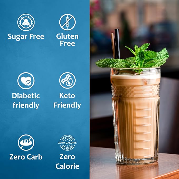 Syruvia Sugar Free Peppermint Syrup for Coffee, Flavored Syrup for Drinks, Lattes, and Desserts – 25.4 fl oz, With Pump - Image 4