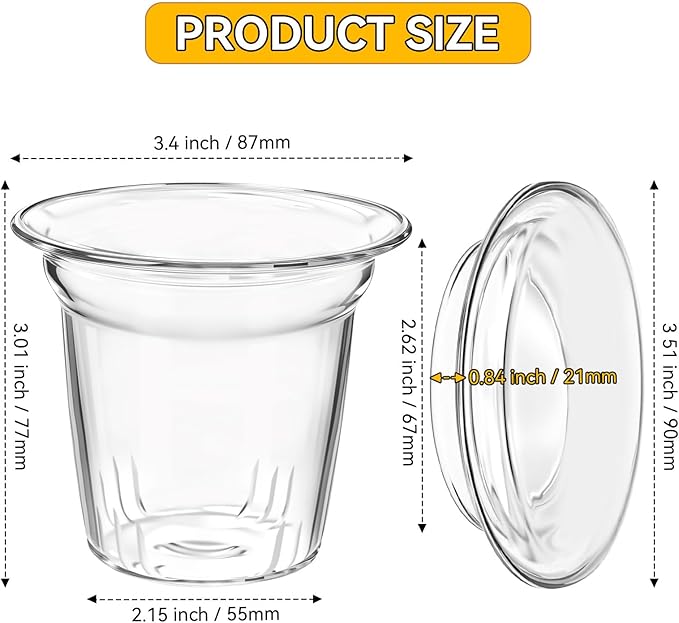 Glass Tea Infuser with Dual-Purpose Lid/Coaster for Teabloom, Glass Tea Strainers for Loose Tea-leaves, Universal Steeper for Teapots, Mug, Bottle, Cup, Travel Tumblersm Microwave & Dishwasher Safe