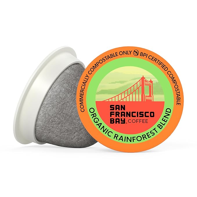 San Francisco Bay Compostable Coffee Pods - Organic Rainforest Blend (80 Ct) K Cup Compatible including Keurig 2.0, Medium Dark Roast