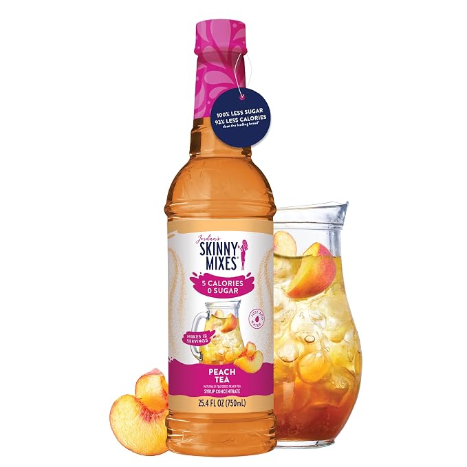Jordan's Skinny Mixes Sugar Free Syrup, Peach Tea Flavor, Fruit Flavored Water Enhancer, Drink Mix for Iced Tea, Lemonade, Drinks, Low Calorie Water Flavoring, Dairy & Gluten Free, Kosher, 25.4 Fl Oz - Image 3