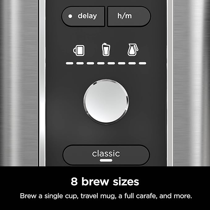 Ninja Hot & Iced XL Coffee Maker with Rapid Cold Brew, 4 Brew Styles, 8 Sizes Small Cup to Travel Mug, Single-Serve Coffee Brewer, 12-Cup Carafe, Permanent Filter, Removable Reservoir, Black, CM371
