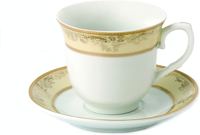 Lorren Home 8oz. Tea/Coffee Set Service for 4-Gold Floral