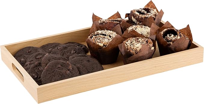 Hammont Montessori Wooden Serving Trays - 5 Piece Set, Brown Oak Wood, Decorative, Convenient, Versatile, Easy to Clean
