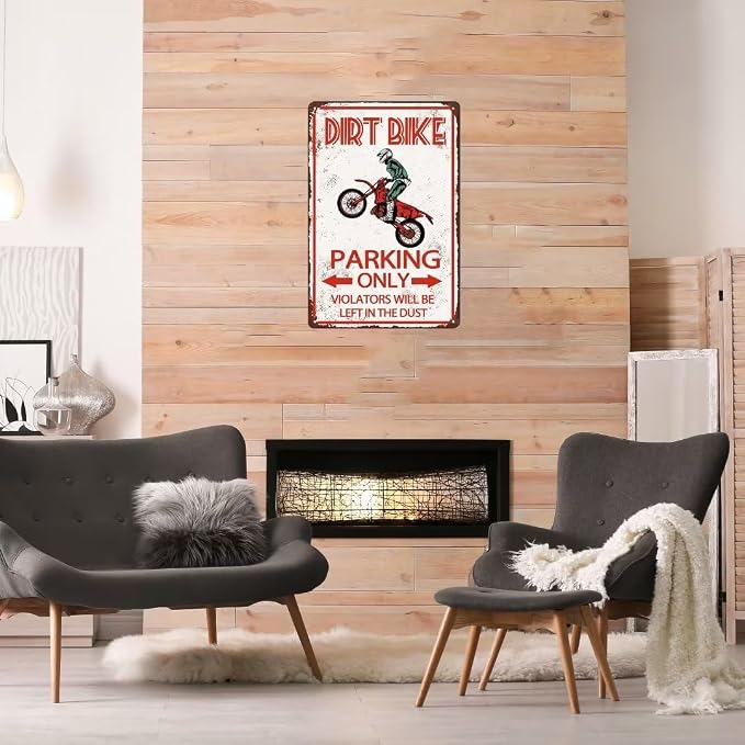 Dirt Bike Accessories For Boys Room Decor Tin Metal Signs - Motorcross Gifts For Men Dirt Bike Birthday Party Supplies Decorations Dirtbike Stuff For Bedroom Garage Bar Yard Fence Wall Decor 12x8 Inch - Image 3