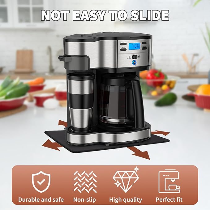 Sliding Pad for Hamilton Beach 2-Way Programmable Coffee Maker (49980RG)(13.77"×13")- Smooth Glide with Anti-Slip Base - Perfect Accessories Fit for 12 Cup Glass Carafe And Single Serve Coffee Maker