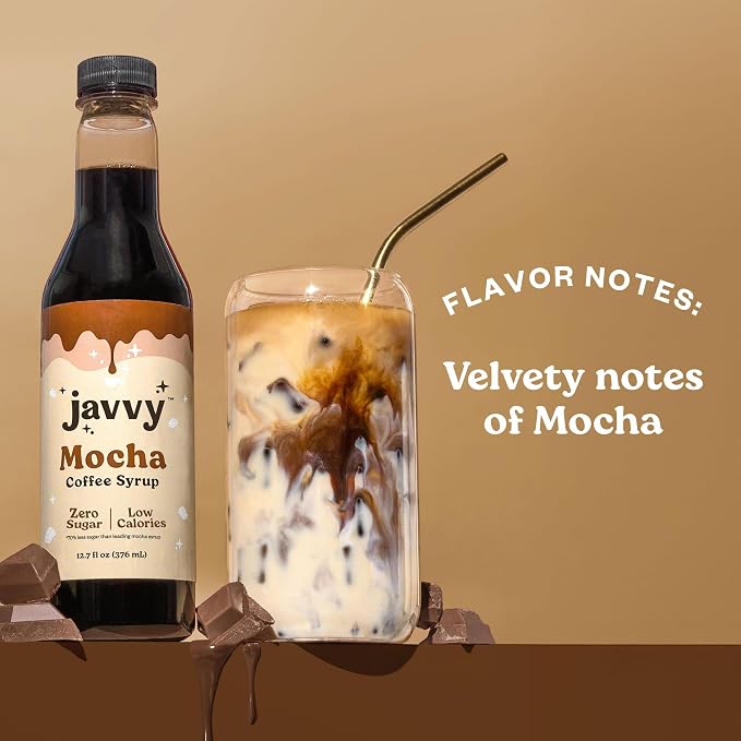 Javvy Coffee Syrup - Zero Sugar, Zero Calorie, Coffee Flavoring Syrup, Coffee Bar Accessories - Great for Flavoring All Types of Drinks – Mocha - Image 3