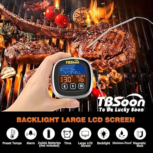 Multifunctional Digital Thermometer for Cooking,Food Thermometer+Thermometer Alarm+Kitchen Timer,Large Color Screen,Instant Read,Fast Response,grill bbq accessories,Kitchen Oven Meat Thermometer-DMT02