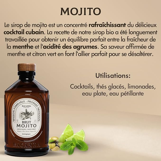 BACANHA - Organic and Raw Syrup - Mojito Syrup - For Cocktail, Water, Lemonade and Iced Tea - 400 ml - Image 4