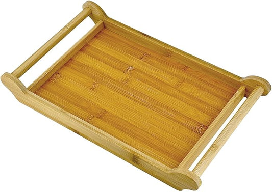 Bam & Boo - Bamboo Serving Tray with Extra Large Handles (9" x 15")