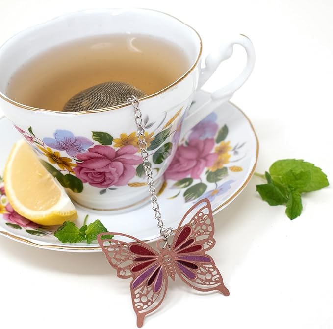 Norpro Mesh Tea Infuser with Butterfly Charm, 2-Inch, Stainless Steel