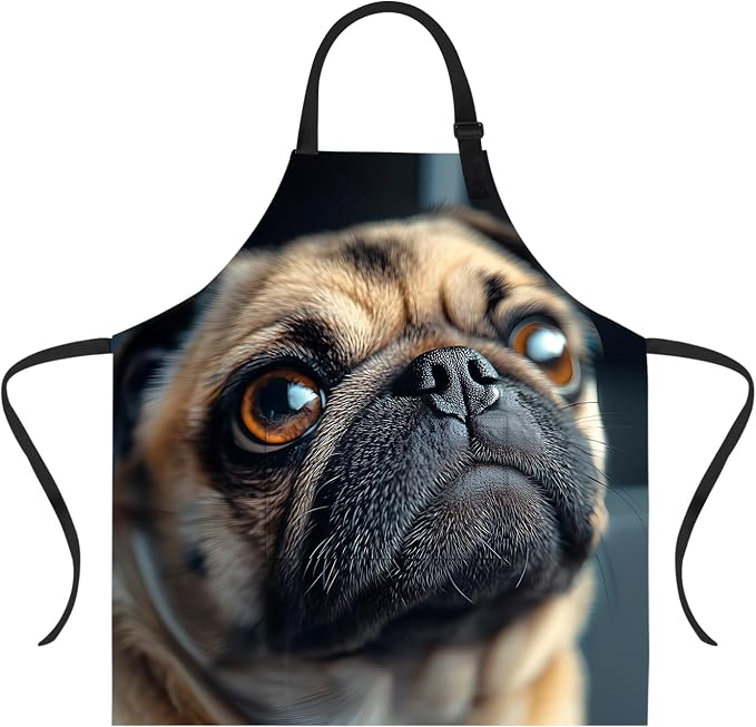 Funny Cat Apron with 2 Pockets Waterproof for Men Women Kitchen Garden Decor by THISFIND