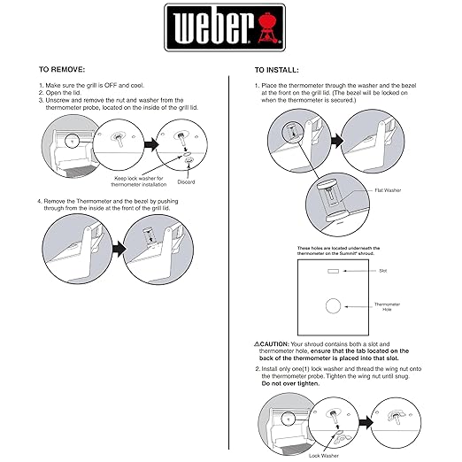 Weber Replacement Thermometer 67088, Center Mount, 2-3/8" Diameter