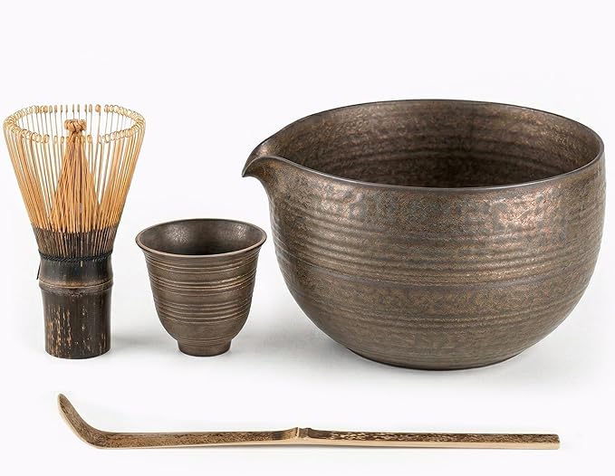 Matcha Whisk Set, 4-Piece Matcha Kit with Handmade Ceramic Bowl, 100-Prong Bamboo Whisk & Holder, Tea Scoop– Premium Matcha Tea Set for Beginners & Tea Lovers, Gift Ready