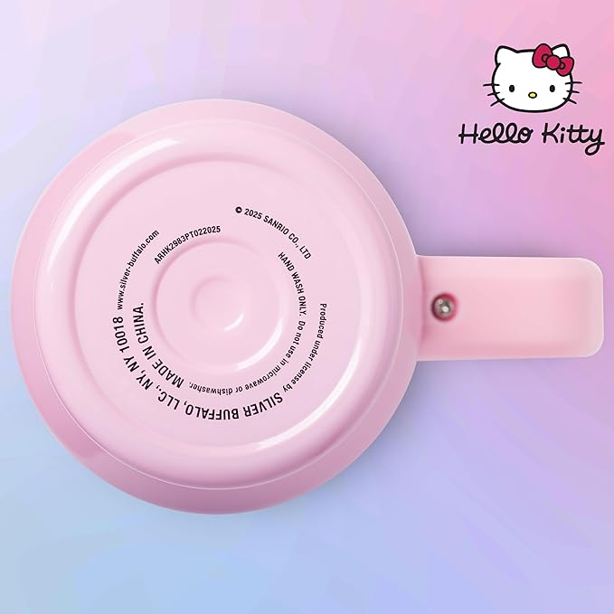 Silver Buffalo Sanrio Hello Kitty Christmas Holiday Sweater Merry and Bright Double Walled Stainless Steel Tumbler with Handle, Straw, and Straw Cap, Fits in Standard Cup Holder, 40 Ounces