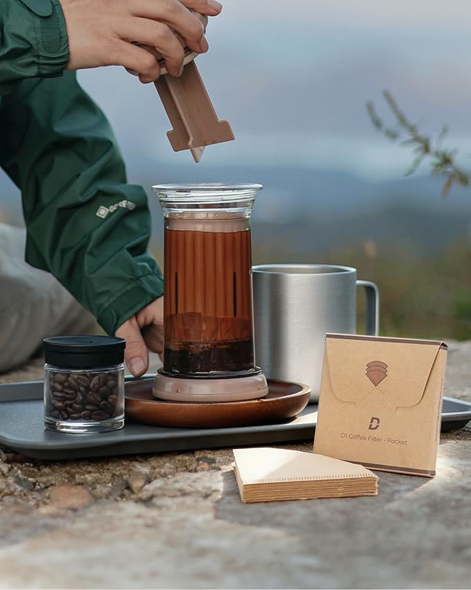D1 Coffee Filters-Pocket 100ct, Compostable, Disposable Coffee Filters Fits Driftbrew D1 All-in-One Coffee Press